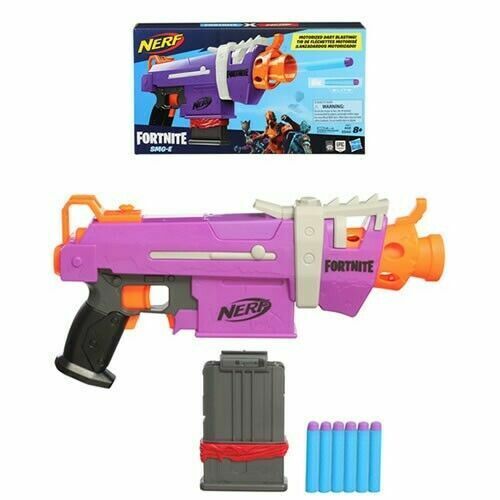 NERF Fortnite SMG-E Blaster - Motorized Dart Blasting - 6-Dart Clip, 6  Official Elite Darts - for Youth, Teens, Adults