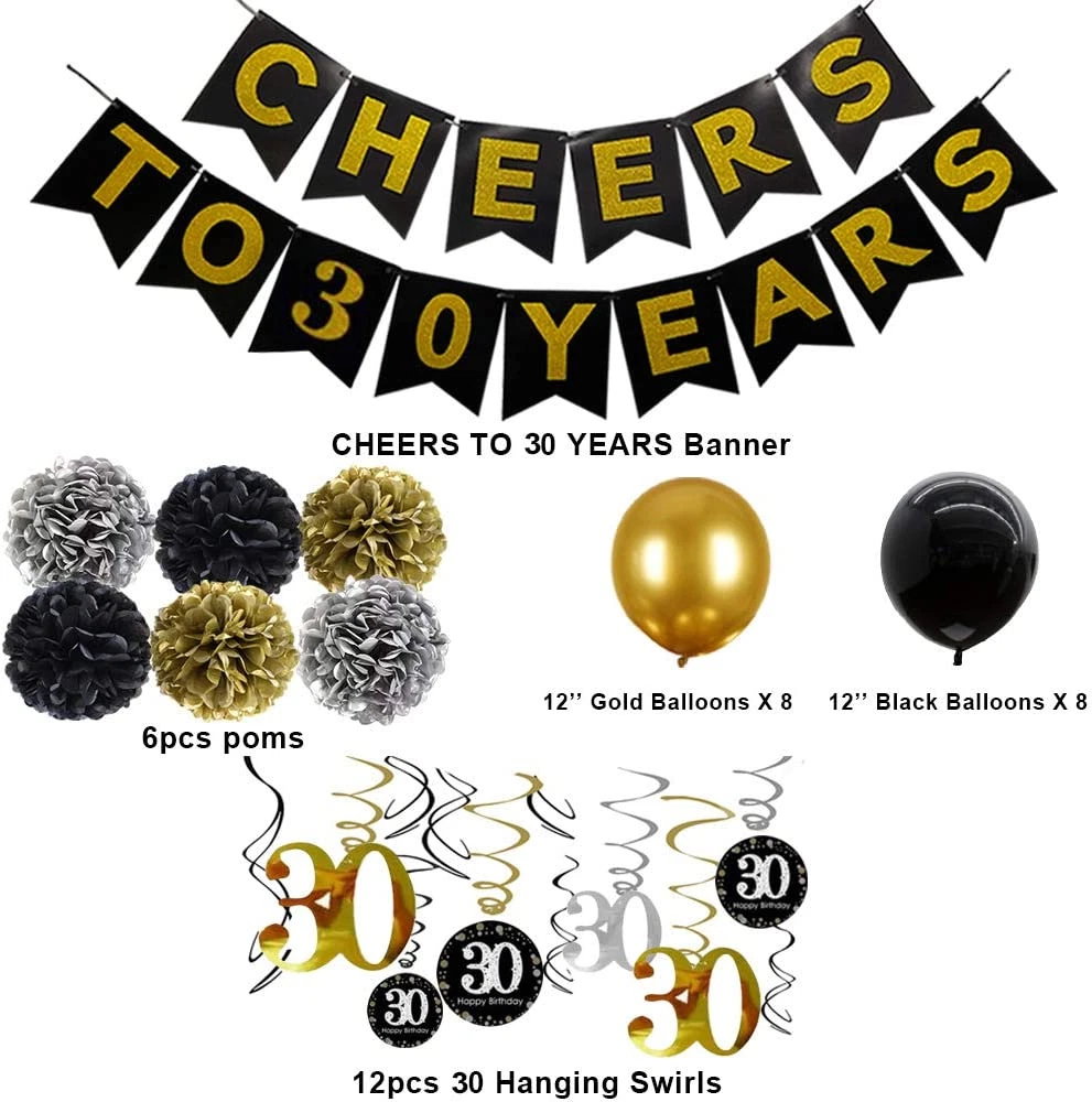 Dirty 30 Birthday Decorations For Him 30Th Birthday Decorations For Men  Cheers | Ebay