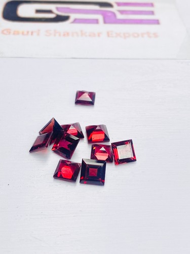 Granat facettiert Quadratschliff lose Edelstein 3x3 mm bis 7x7 mm natürlich kalibriert DG - Bild 14 von 14