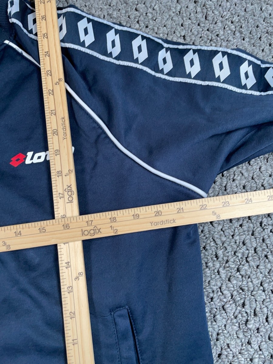 Lotto Zip Up Track Jacke Adult 2XL Dark Blue Taped Logo Lotto Zip Up Track Jacke Adult 2XL Dark Blue Taped Logo