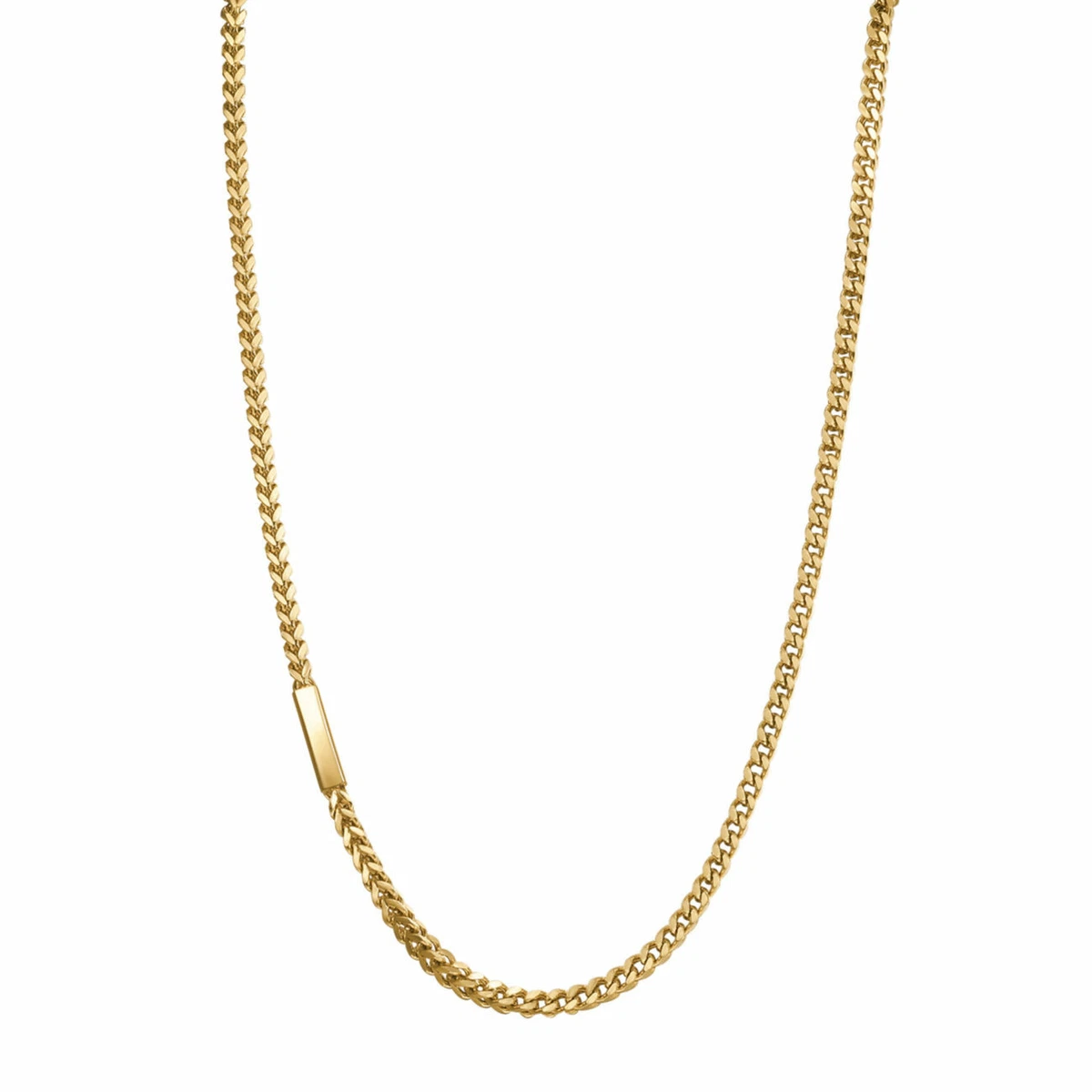 Collana in oro giallo 18 kt maglia piatta vuota 50 cm