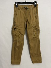 Wrangler boys gamer cargo pants brown elastic waist pull string size 7slim