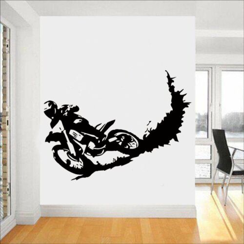 Motocross Wall Decals Nursery Boys Room Art Modern Dirty Bike Wall Stickers - Picture 1 of 9