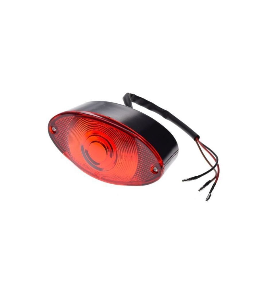 Feu arrière universel noir avec diffuseur rouge pour moto et scooter 12V