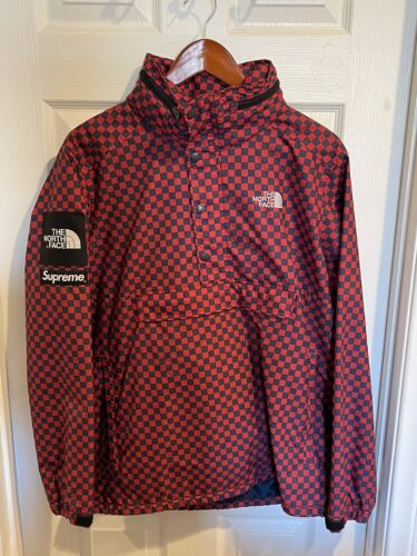 Supreme TNF The North Face Checkered Windbreaker Pullover SS2011 Red Size L - Picture 1 of 12