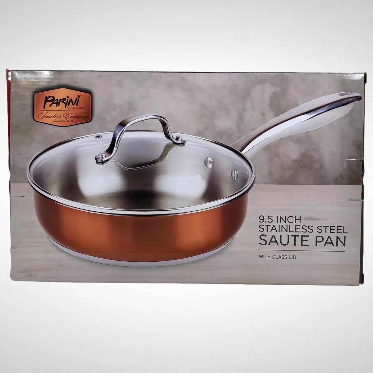 PARINI 9.5 INCH STAINLESS STEEL SAUTE PAN BRAND NEW IN SEALED BOX