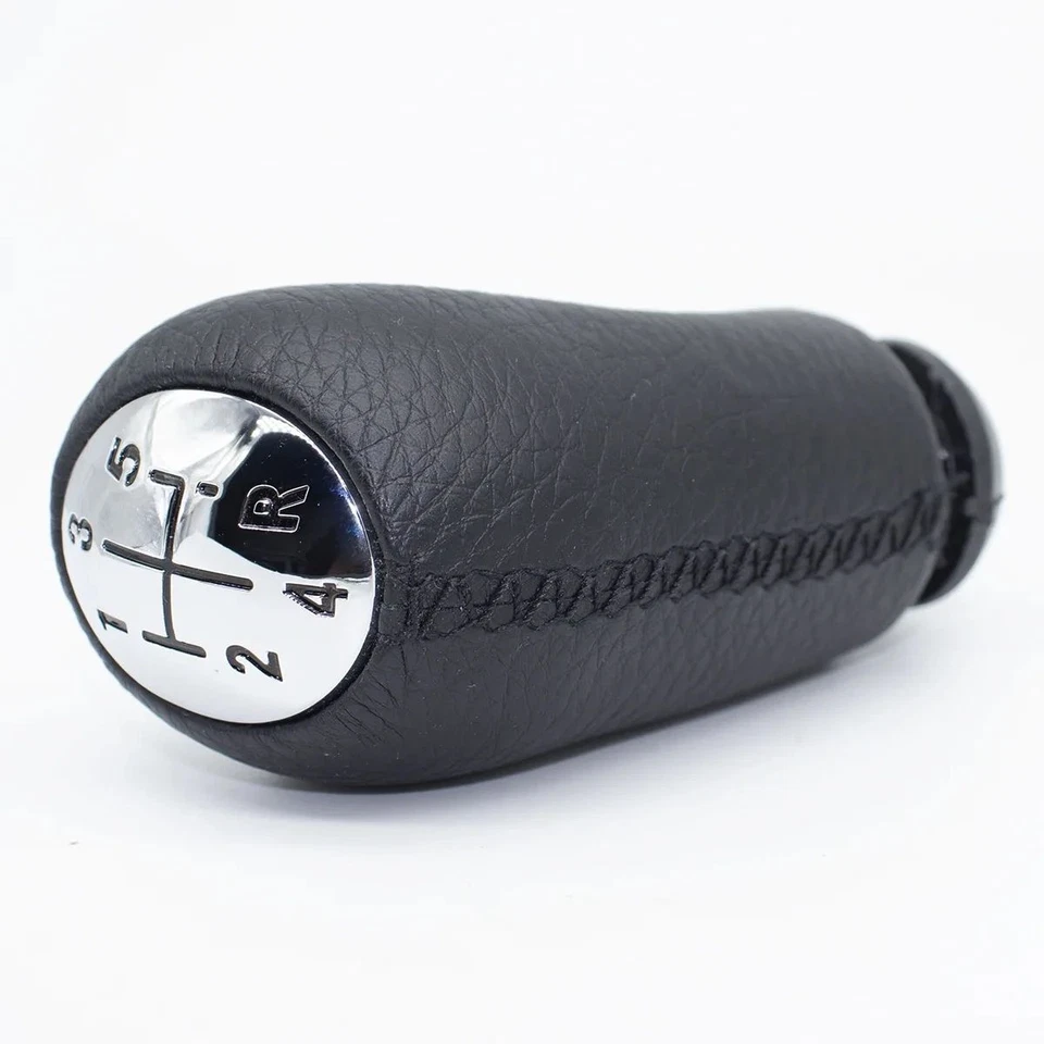 5 Speed+R Black Gear Shift Knob Shifter Lever Leather For Renault Sandero II MT Foto 4 de 4