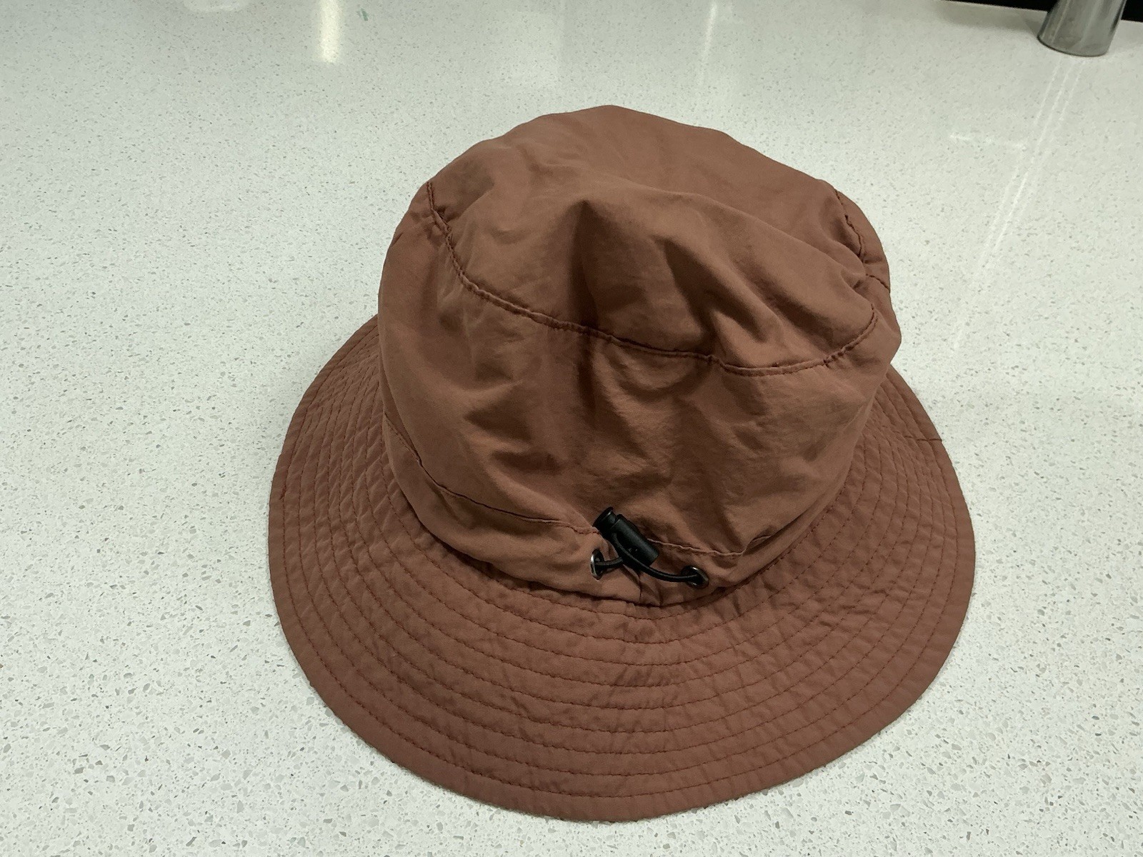 Unbranded Brown Packable Hat Solid Pattern One Si… - image 1