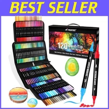 Artistic Expression Set: 120 Colors Acrylic Markers w/ Metallics & Portable Case