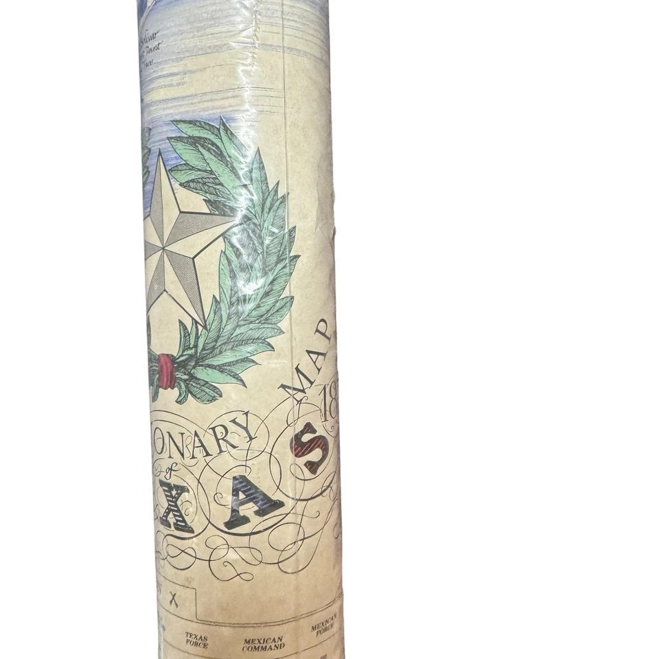 Large TEXAS 1836 Revolutionary Map 35"L x 29"W Vintage 1987 Ranger Canyon - Image 2 of 2