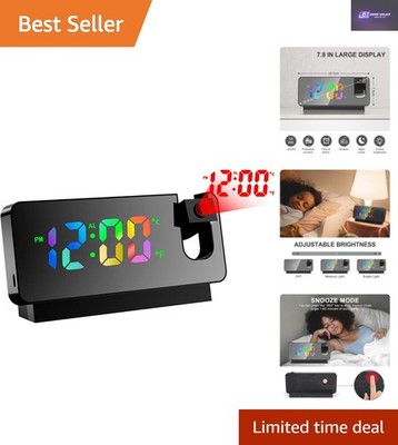 Moderner USB-betriebener Projektionswecker mit 180° Display für Schlafzimmer