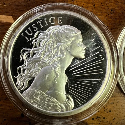 2022 1 oz PROOF 999 Silver Shield LADY JUSTICE Girl BU in CAPSULE