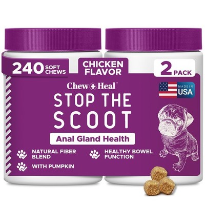 Stop the Scoot 240 Chews - Anal Gland and Dog Digestive Support