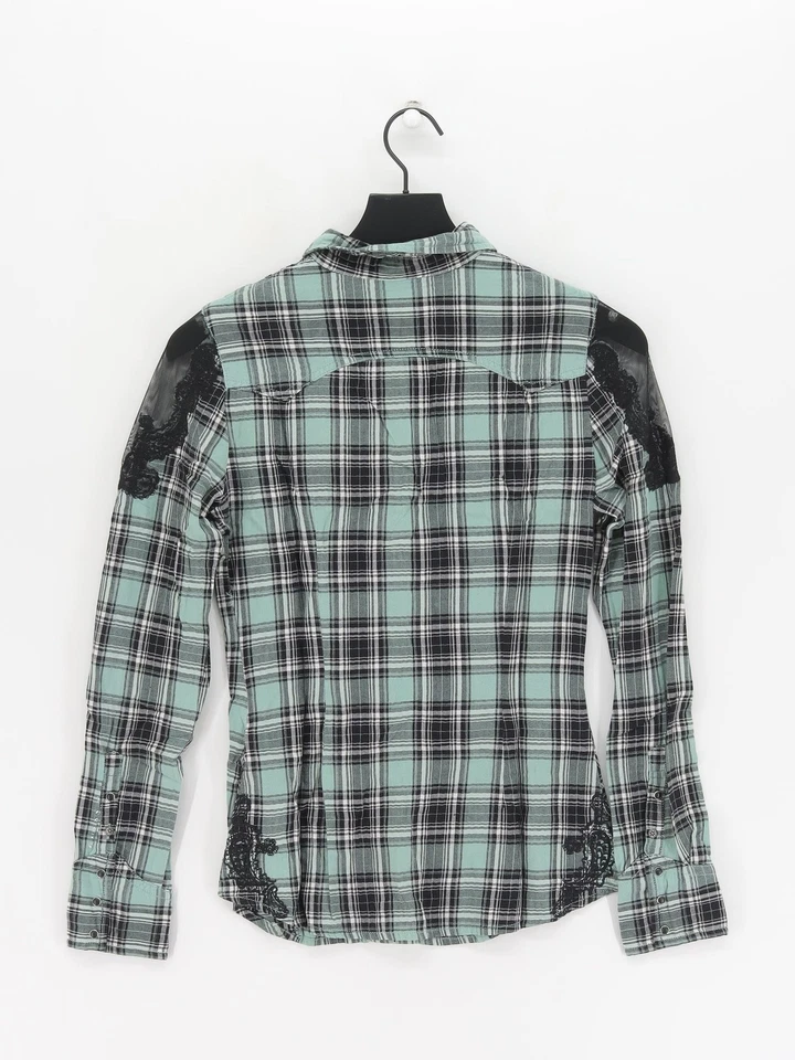 Guess Women's Shirt XS Green Cotton with Polyester Basic - Image 2 of 4