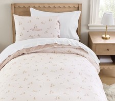 Pottery Barn Kids Rylee Cru Bunny Organic Reversible Duvet Cover Shams