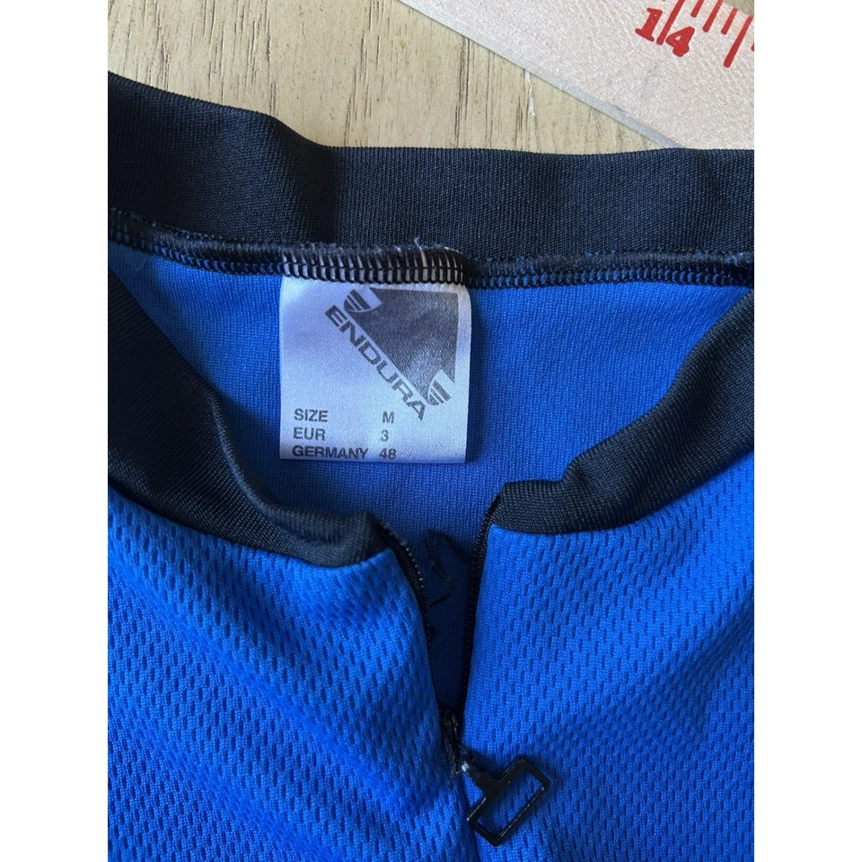 Endura Cycling Jersey Shirt Full Zip Bicycle Bike Bicycling Blue Black Men’s M - Image 3 of 4