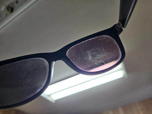 Lunettes de soleil vintage Ray-Ban, carrées, portées/rayées - Photo 8/10