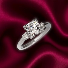 Diamond Engagement Ring 18k White Gold IGI Lab Grown 1.20 Ct Round Cut Size 5