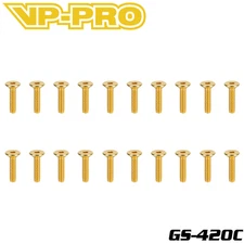 VP-PRO GS-420C 4mmx20mm Gold 12.9 Alloy Steel Countersunk Head Screw (20) RC Car