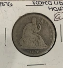 LOT of TWO (2) SEATED LIBERTY SILVER HALF DOLLARS :: 1875-S and 1876-P ::