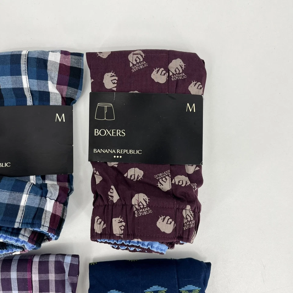 批量 4 件 Banana Republic 拳击手 男式 M 码 紫色 蓝色 100% 棉 全新 全新带标签 — 第 3/4 张图片