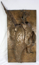 Leo von Moos Bronze Wall Plaque 1907 Art Nouveau Hunting Motif Salzburg Signed