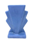 Vintage Fulper Stangl Art Deco Skyscraper Matte Blue Vase 5 3/4" Excellent