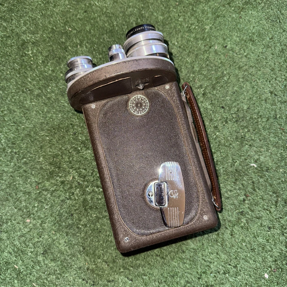 Cámara de película trasera vintage Bell & Howell Filmo torreta maestra automática de 16 mm Foto 3 de 4