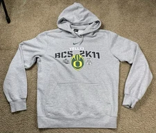 NCAA Nike Mens Medium Gray Oregon Ducks Hoodie Sweatshirt Football Tostitos BCS