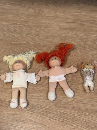 Vintage 80s Cabbage Patch Kids 5inch Soft Dolls 3.5inch Pencil Hugger Clipon