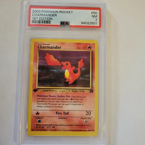 Pokemon 2000 Charmander #50 Team Rocket 1st Edition PSA 7