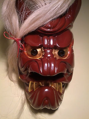 Japanese Demon Oni Hannya Mask White Traditional Hand Crafts Noh Kabuki Kagura 