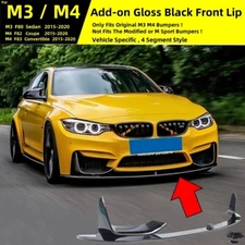 FOR 2015-2020 BMW M3 F80 / M4 F82 F83 "MP STYLE" FRONT LIP SPLITTER GLOSSY BLACK