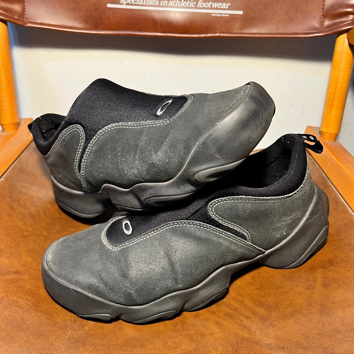 Vintage Oakley Factory Team Flesh Slip On Shoes Mens 11.5 Black Saw Teeth