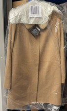 John Lewis Fur Collar Coat Camel - Size 16 New