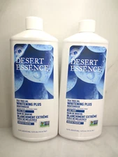 DESERT ESSENCE TEA TREE OIL WHITENING PLUS MOUTHWASH COOL MINT 16 OZ NWOB 2PCS