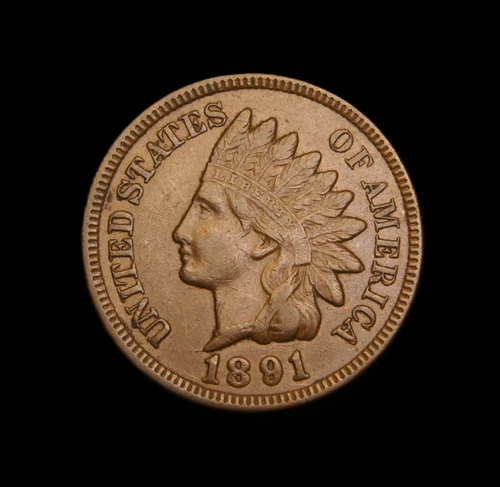1891 Indian head cent AU