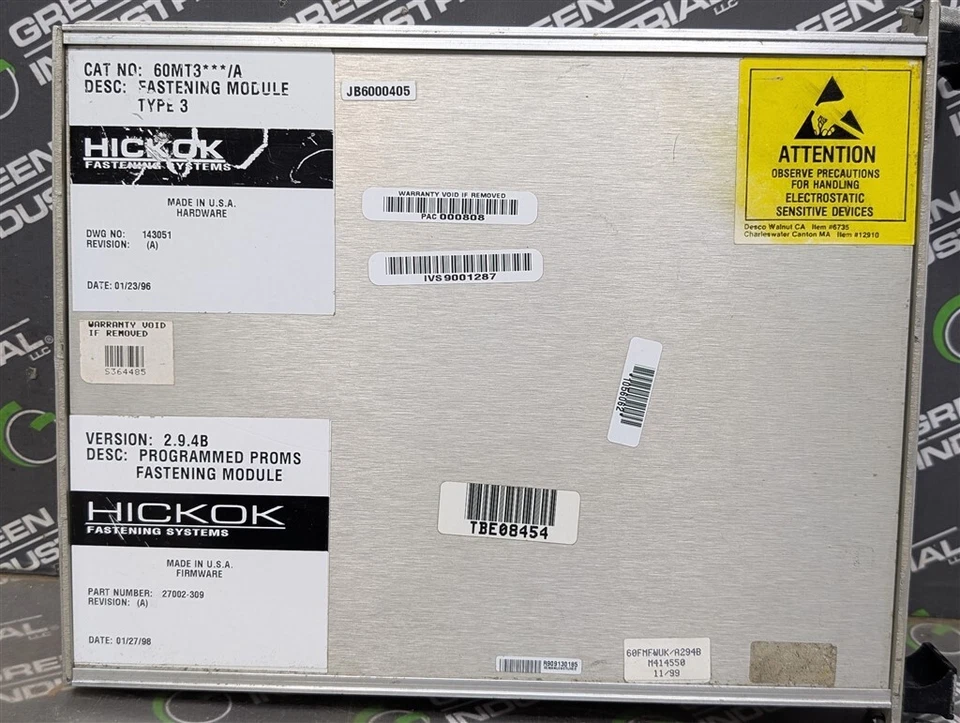 USED Hickok 60MT3***/A Fastening / Programmed PROMS Module Version 2.9.4B - Image 3 of 4