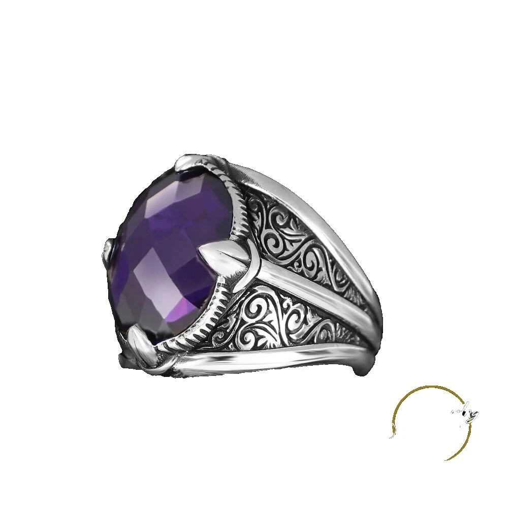 Anillos De Piedra Amatista de banda para De hombre