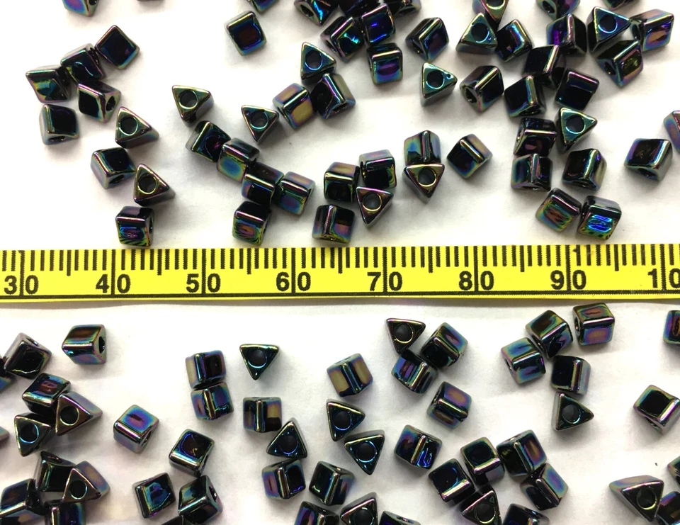 Wholesale 50 GRAMS Blue Iris Miyuki Sharp Triangle Beads 5/0 #455 - Image 2 of 3