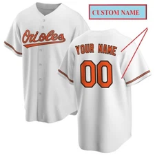 Custom Name Number Orioles Fan Made  Baseball Jersey Print White Color S-5XL