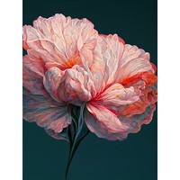 Rosa Nelke Dunkelblau Blume Abstrakt Blumen ExtragroßEr Leinwanddruck