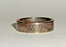 "Sealed" HAWAII  US STATE QUARTER handcrafted coin ring or pendant size 4-14