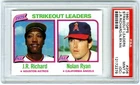 NOLAN RYAN~1980 TOPPS '79 STRIKEOUT LEADERS PSA-9 MINT (OC) BASEBALL CARD #206