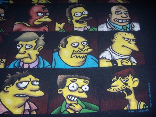 2010 The Simpsons 30 Characters Fruit Of The Loom T-Shirt Black Large - Picture 5 of 7