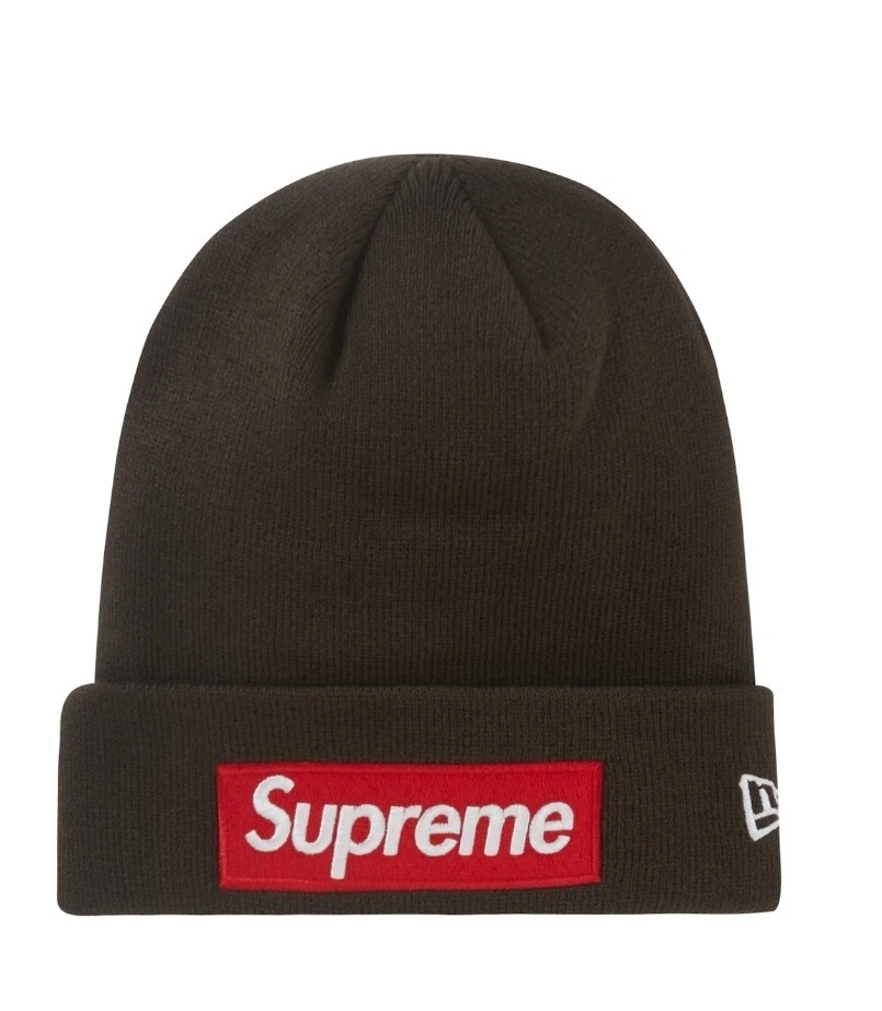 Supreme New Era Box logo Beanie FW22 marron