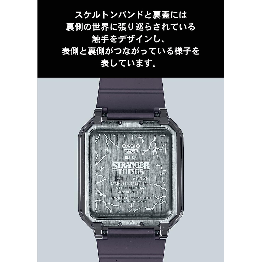 Casio A120WEST-1AJR Stranger Things Collaboration Model, Gray