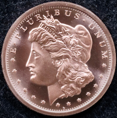 #ad 1 oz Morgan .999 Fine Copper Round BU $3.98
