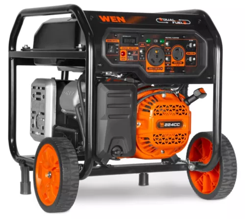 WEN DF5600X 5600W Dual Fuel Portable Generator, 224cc Electric Start, CO Sensor
