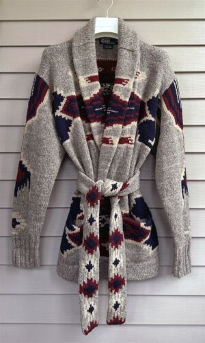 NWOT Polo Ralph Lauren Hand Knit Wool Southwest Aztec Sweater Men M or Women XL